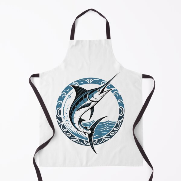 Item preview, Marlin Tribal Wave – Blue Marlin with Tribal Design and Ocean Waves designed and sold by FusiTink.