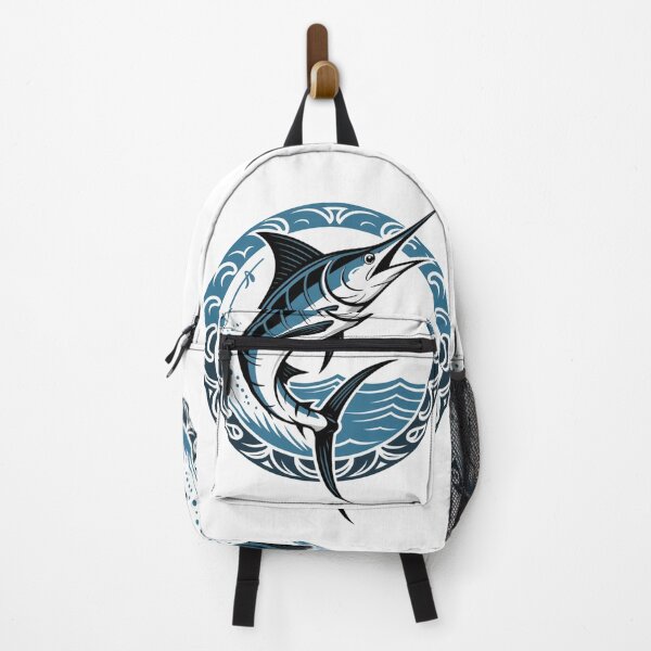Item preview, Marlin Tribal Wave – Blue Marlin with Tribal Design and Ocean Waves designed and sold by FusiTink.