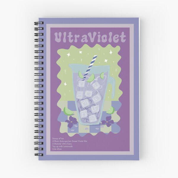 Item preview, Retro Pastel Ultraviolet Cocktail Art Print – Violet Gin & Lime Recipe Poster designed and sold by SorceressApprentice.