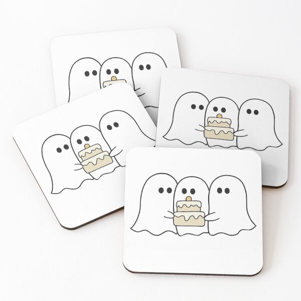 Item preview, Cute Ghost Trio Holding Cake designed and sold by Khamique.