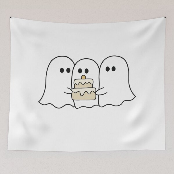 Item preview, Cute Ghost Trio Holding Cake designed and sold by Khamique.