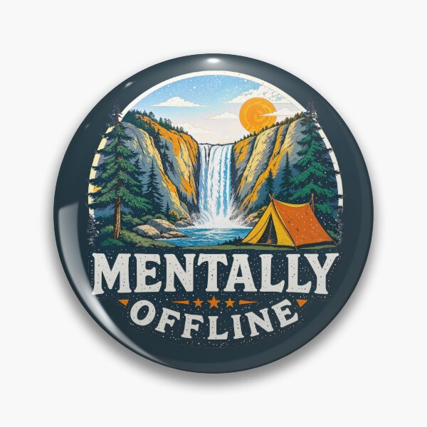 Item preview, Waterfall Retro Mountain Sunset | Hiking, Camping & Nature Adventure Graphic Tee designed and sold by AngelottiCR.