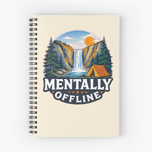 Item preview, Waterfall Retro Mountain Sunset | Hiking, Camping & Nature Adventure Graphic Tee designed and sold by AngelottiCR.
