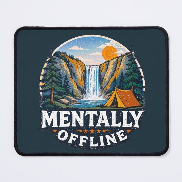 Item preview, Waterfall Retro Mountain Sunset | Hiking, Camping & Nature Adventure Graphic Tee designed and sold by AngelottiCR.