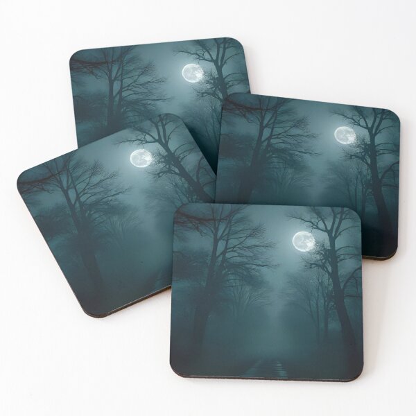 Item preview, Full moon on an abandoned road at night! designed and sold by MattBStickers.