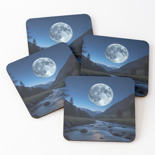 Item preview, Moon, Mountain & Stream designed and sold by RisingWolfStudio.