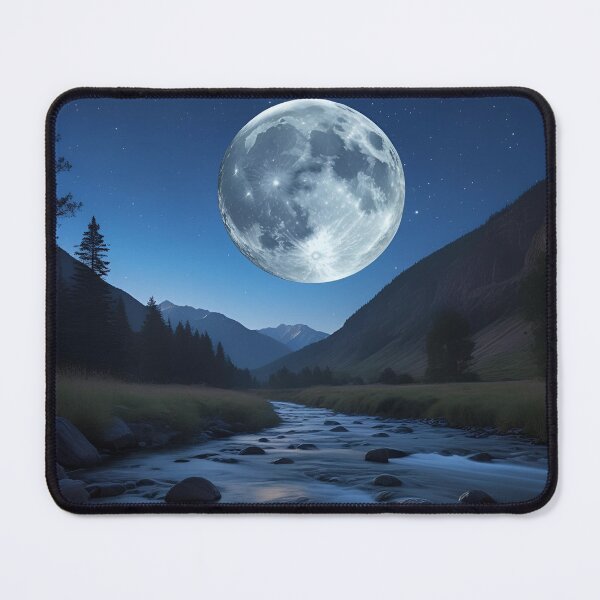 Item preview, Moon, Mountain & Stream designed and sold by RisingWolfStudio.