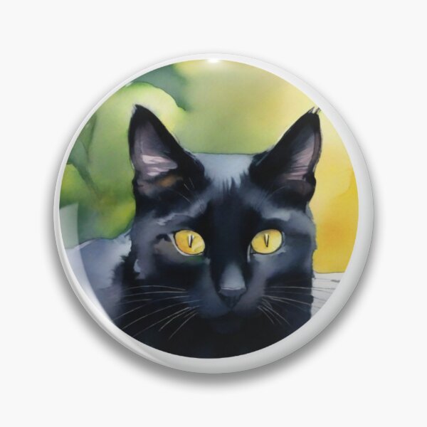 Item preview, Retrato de Gato Negro | Acuarela Digital | Black Cat Portrait designed and sold by ElBotiquindeBru.
