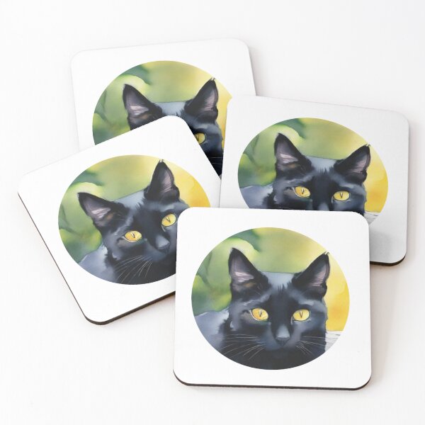 Item preview, Retrato de Gato Negro | Acuarela Digital | Black Cat Portrait designed and sold by ElBotiquindeBru.
