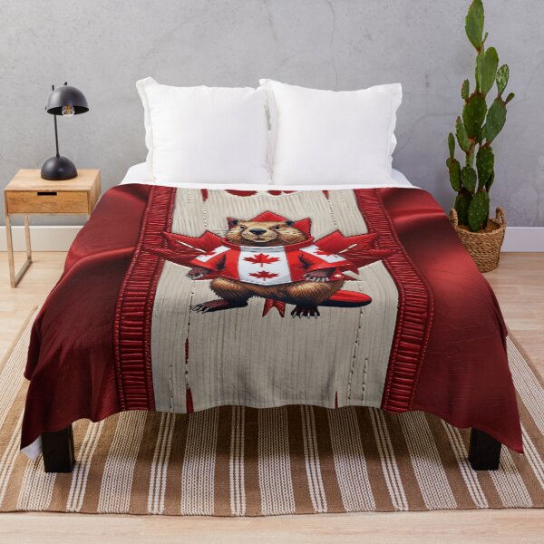 Item preview, Cool Canadian Beaver Wearing Red Maple Leaf Sweater Standing Proudly Patriotic Canada Wildlife Artwork designed and sold by ArtDesignTp.