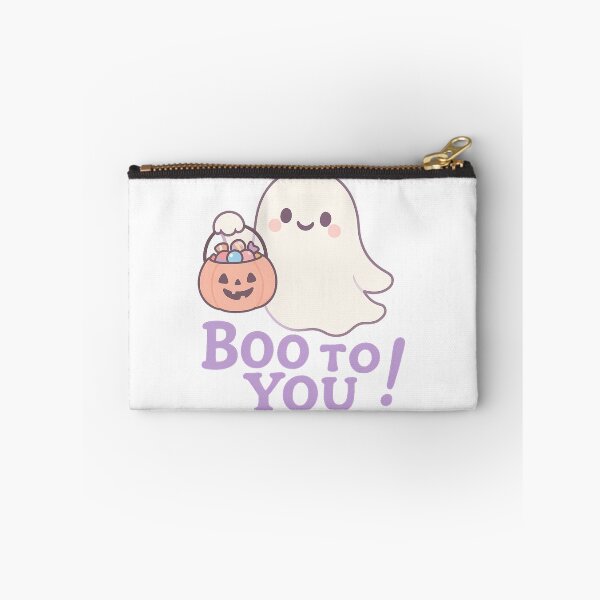 Item preview, Cartoon Ghost with Pastel Pumpkin Bucket Full of Candy T-Shirt - Cute Halloween Design designed and sold by PrintCreations9.