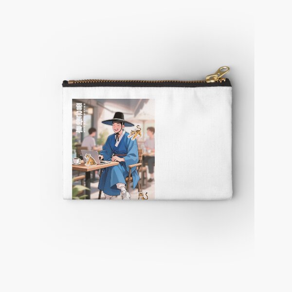 Item preview, Korean Joseon Era Hanbok Man with Laptop & Korean Tiger | Funny Cultural Fusion Art designed and sold by create-own67.