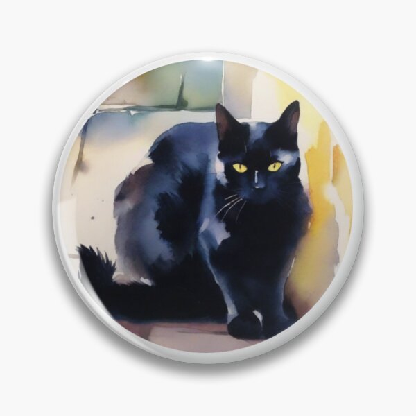 Item preview, Gato Negro Agazapado | Acuarela Digital | Crouching Black Cat designed and sold by ElBotiquindeBru.
