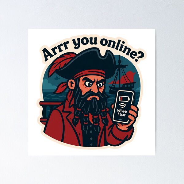 Item preview, Arrr You Online? – Pirate Humor designed and sold by Cheerioza.