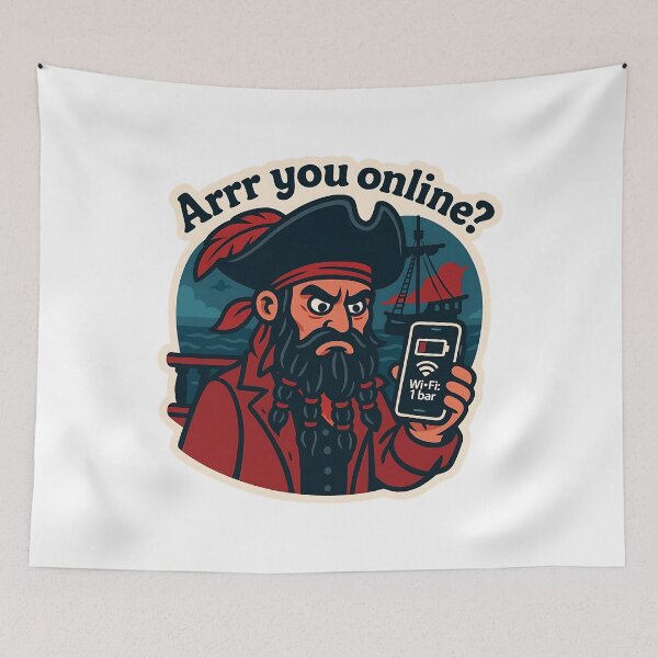 Item preview, Arrr You Online? – Pirate Humor designed and sold by Cheerioza.