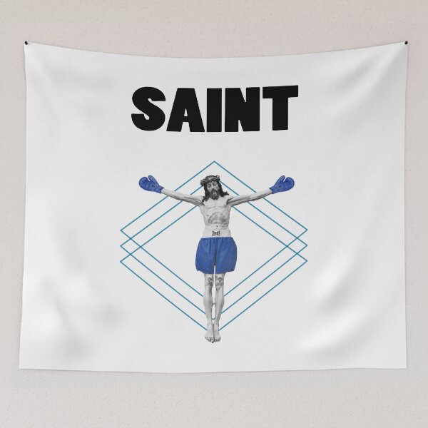 Item preview, Boxing Saints Blue box font logo designed and sold by YellowMagicJP.