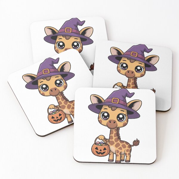 Item preview, Cute Giraffe Halloween Witch - Adorable Giraffe in Halloween Costume with Candy Bucket designed and sold by YourSocialBae.