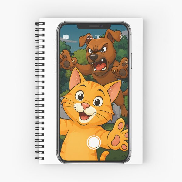 Item preview, The Selfie Showdown Cat and Dog designed and sold by Frog Level Treasures.