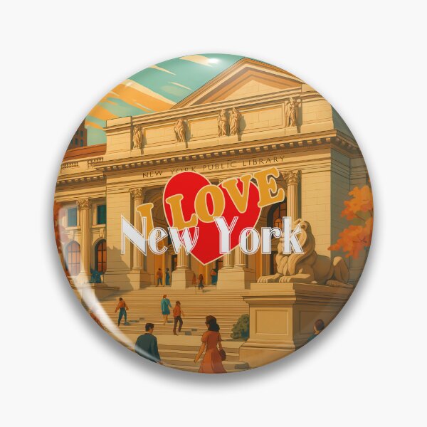 Artikelvorschau, Greetings from NEW YORK CITY - PUBLIC LIBRARY - Retro Vintage Design entworfen und verkauft von Earth Celebration Designs.