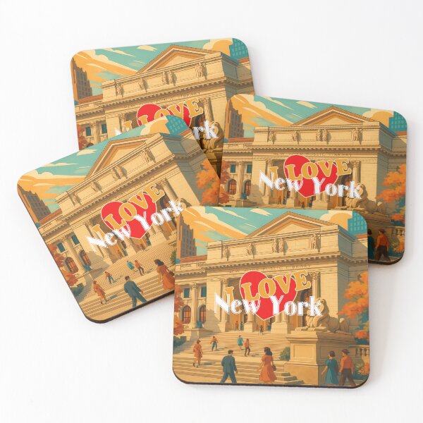 Artikelvorschau, Greetings from NEW YORK CITY - PUBLIC LIBRARY - Retro Vintage Design entworfen und verkauft von Earth Celebration Designs.