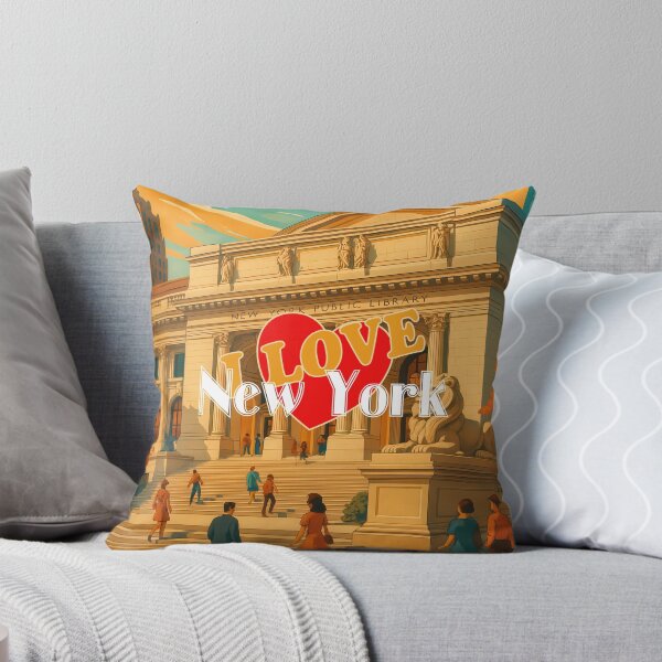 Item preview, Saludos desde la CIUDAD DE NUEVA YORK - BIBLIOTECA PÚBLICA - Diseño retro vintage designed and sold by Earth Celebration Designs.