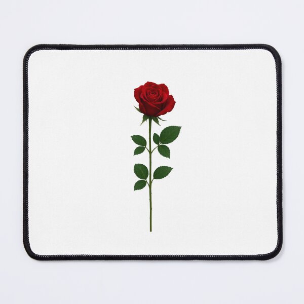 Item preview, red rose with stem and leaves designed and sold by Amser77.
