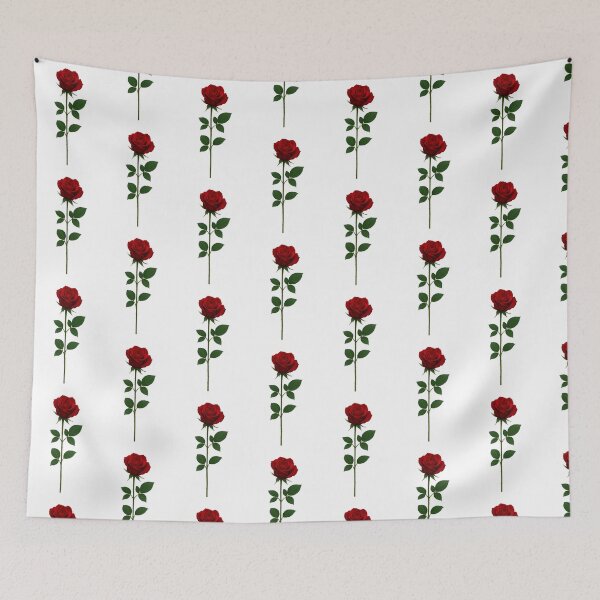 Item preview, red rose with stem and leaves designed and sold by Amser77.
