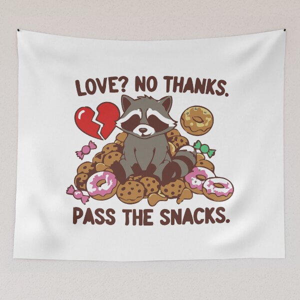 Item preview, Anti-Valentine Snack Attack – Funny Hungry Raccoon T-Shirt designed and sold by Uglyandcute.