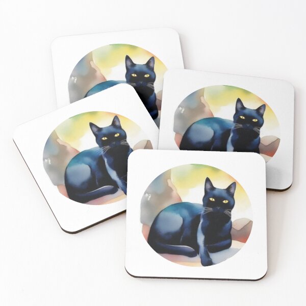 Item preview, Gato Negro Sereno | Acuarela Digital | Serene Black Cat designed and sold by ElBotiquindeBru.