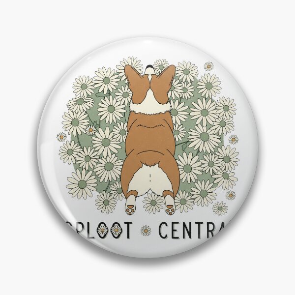 Item preview, Corgi Sploot Pose with Daisy Bed Illustration designed and sold by zoughlal.