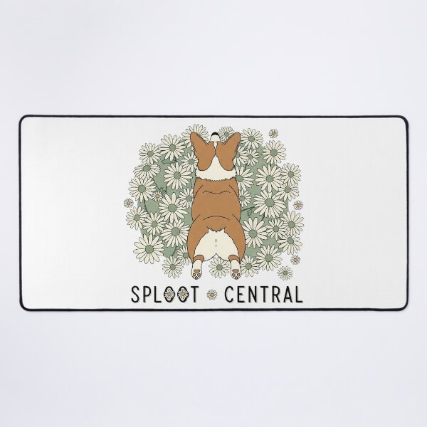 Item preview, Corgi Sploot Pose with Daisy Bed Illustration designed and sold by zoughlal.