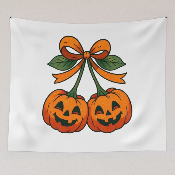 Item preview, Cute Pumpkin Pair with Bow, Fall Halloween Design designed and sold by tigger shop.