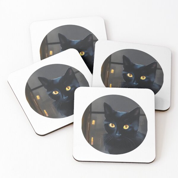 Item preview, Retrato de Gato Negro Enigmático | Acuarela Digital | Enigmatic Black Cat Portrait designed and sold by ElBotiquindeBru.
