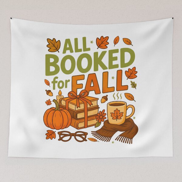 Item preview, All Booked for Fall lovers, Cozy Autumn Reading Design designed and sold by tigger shop.