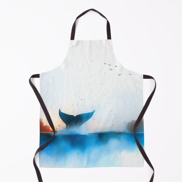 Item preview, Humpback Whale Tail Breach – Minimal Watercolor Seascape designed and sold by solynneart.