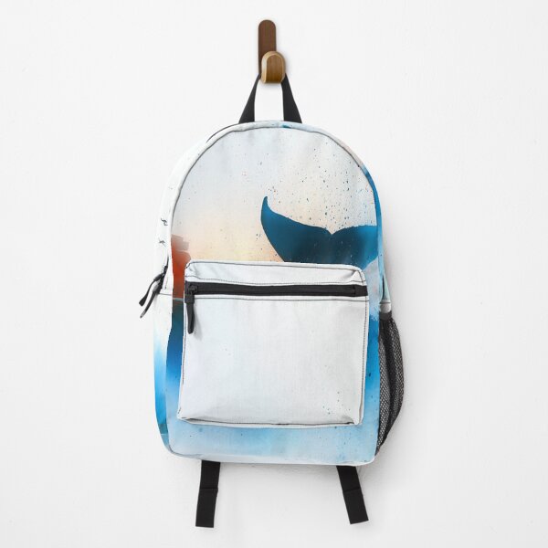 Item preview, Humpback Whale Tail Breach – Minimal Watercolor Seascape designed and sold by solynneart.