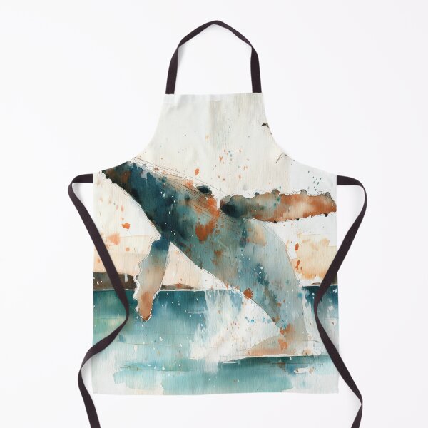 Item preview, Humpback Whale Breach Watercolor – Coastal Seascape designed and sold by solynneart.