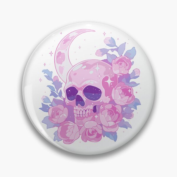Item preview, Pastel Goth Skull with Crescent Moon designed and sold by craftyaliens.