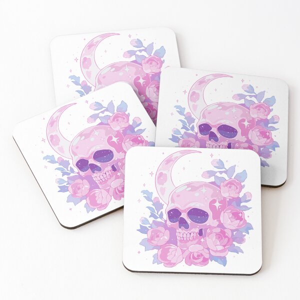 Item preview, Pastel Goth Skull with Crescent Moon designed and sold by craftyaliens.