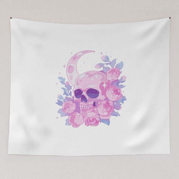 Item preview, Pastel Goth Skull with Crescent Moon designed and sold by craftyaliens.