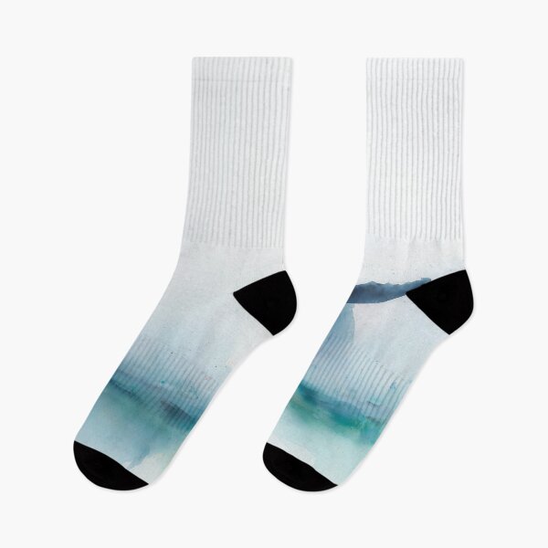 Item preview, Whale Breach in Mist – Minimal Watercolor Ocean Scene designed and sold by solynneart.