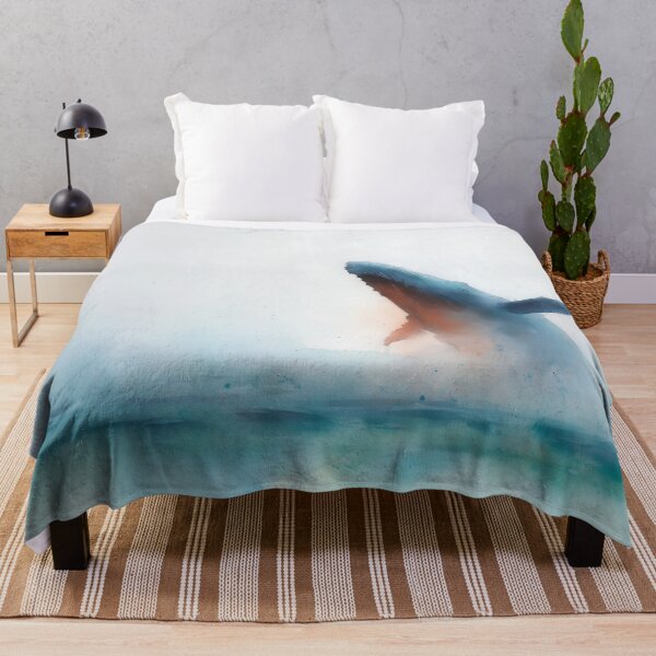 Item preview, Whale Breach in Mist – Minimal Watercolor Ocean Scene designed and sold by solynneart.