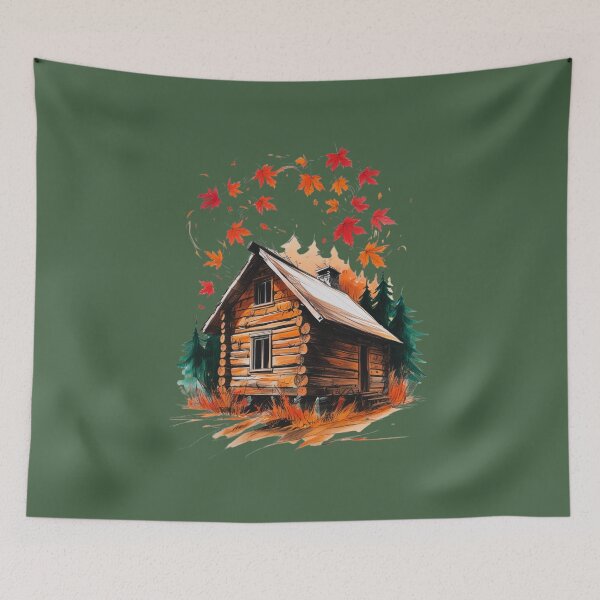 Item preview, Woodland Cabin Autumn Escape designed and sold by Zakrytos ★★★★★.