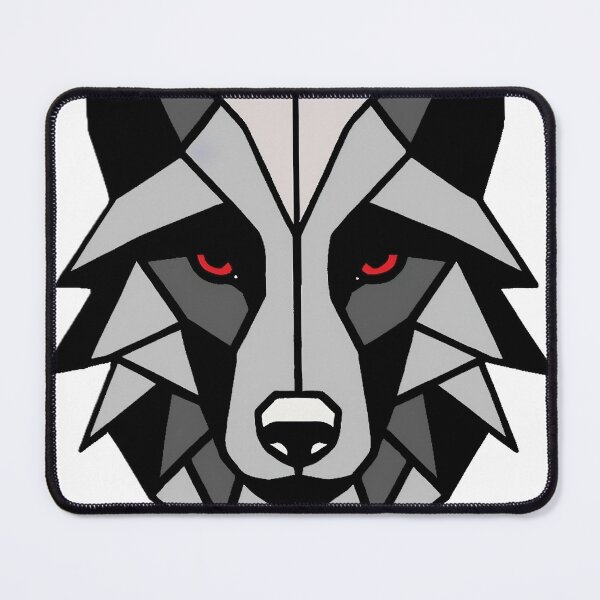 Item preview, Geometric Wolf Head with Red Eyes – Fierce Polygonal Animal Art designed and sold by AARTMUSE.