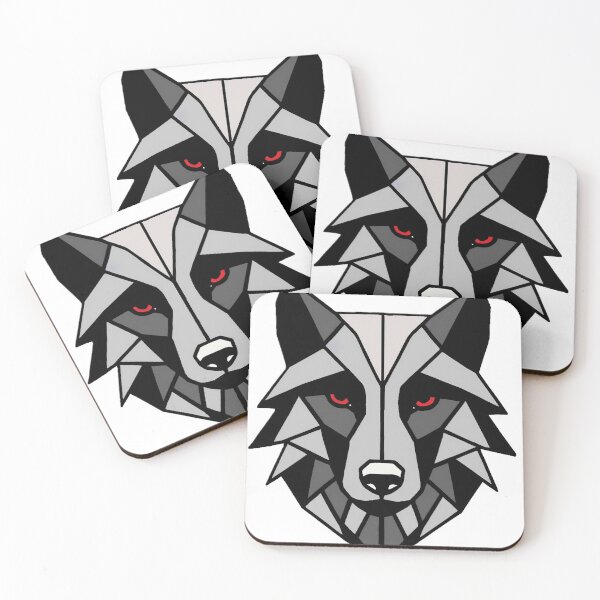 Item preview, Geometric Wolf Head with Red Eyes – Fierce Polygonal Animal Art designed and sold by AARTMUSE.