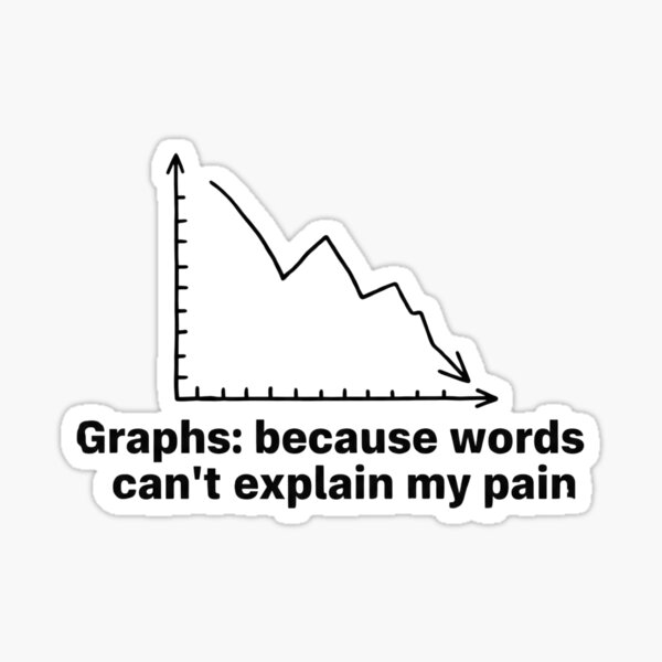 Item preview, Graphs Because Words Can't Explain My Pain Funny Sticker designed and sold by Stickify Studio by SJ.