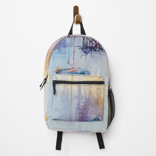 Item preview, Harbor at Dawn – Minimal Watercolor Boats and Stilt House designed and sold by solynneart.