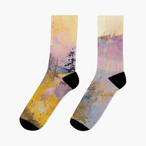 Item preview, Misty Mountain Ridge – Colorful Watercolor Landscape designed and sold by solynneart.
