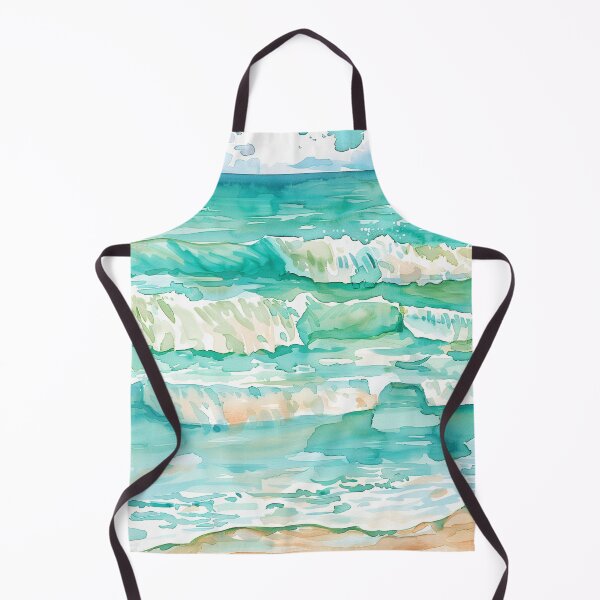 Item preview, Rolling Waves – Turquoise Watercolor Seascape designed and sold by solynneart.