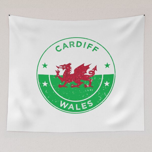 Item preview, Cardiff Wales Capital City Skyline & Welsh Pride Design designed and sold by ArtByKatti.
